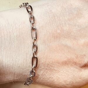 Handcrafted Stainless Steel Long Short Link Paperclip Bracelet Minimalist Gift